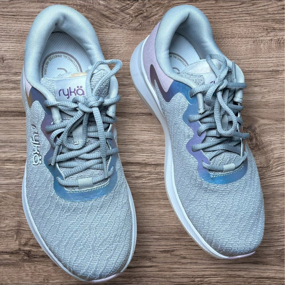 Ryka Womens Flourish Athletic Walking Shoes Size 7.5M Gray/Purple Lightweight Co